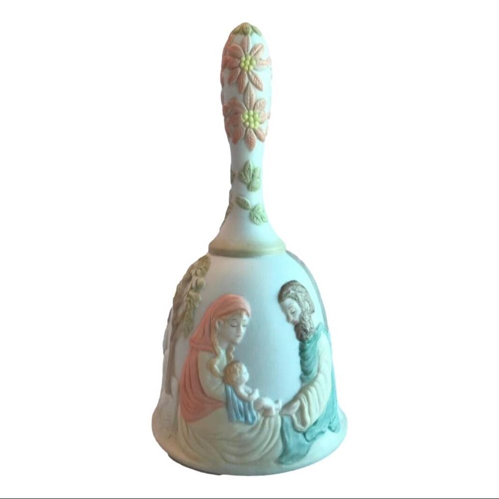 Hand-Painted Geo. Z. Lefton China Nativity Bell from the Christopher Collection